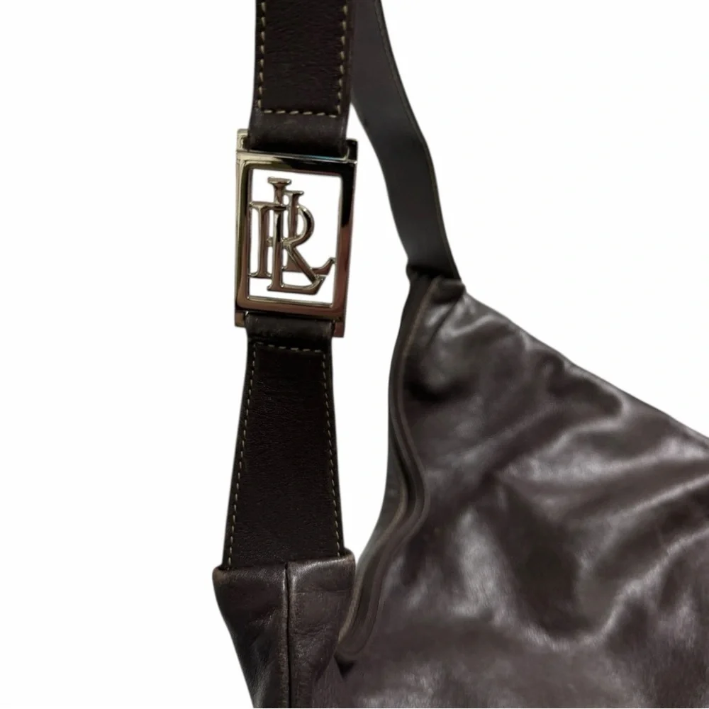 Ralph Lauren Dark Brown Leather Hobo Bag